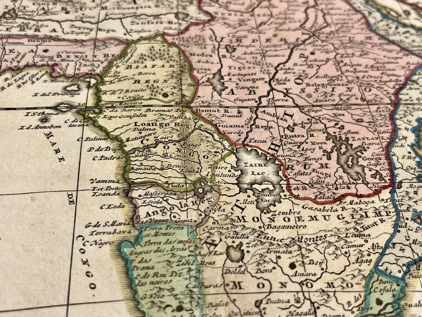 Achat carte ancienne Afrique lac Zaire