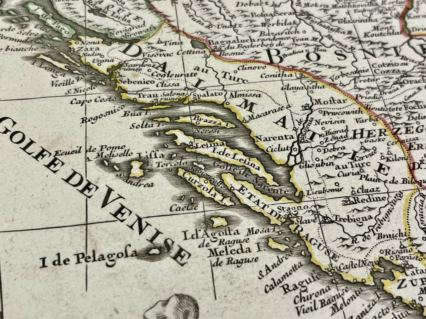 Achat carte ancienne Balkans Dalmatie
