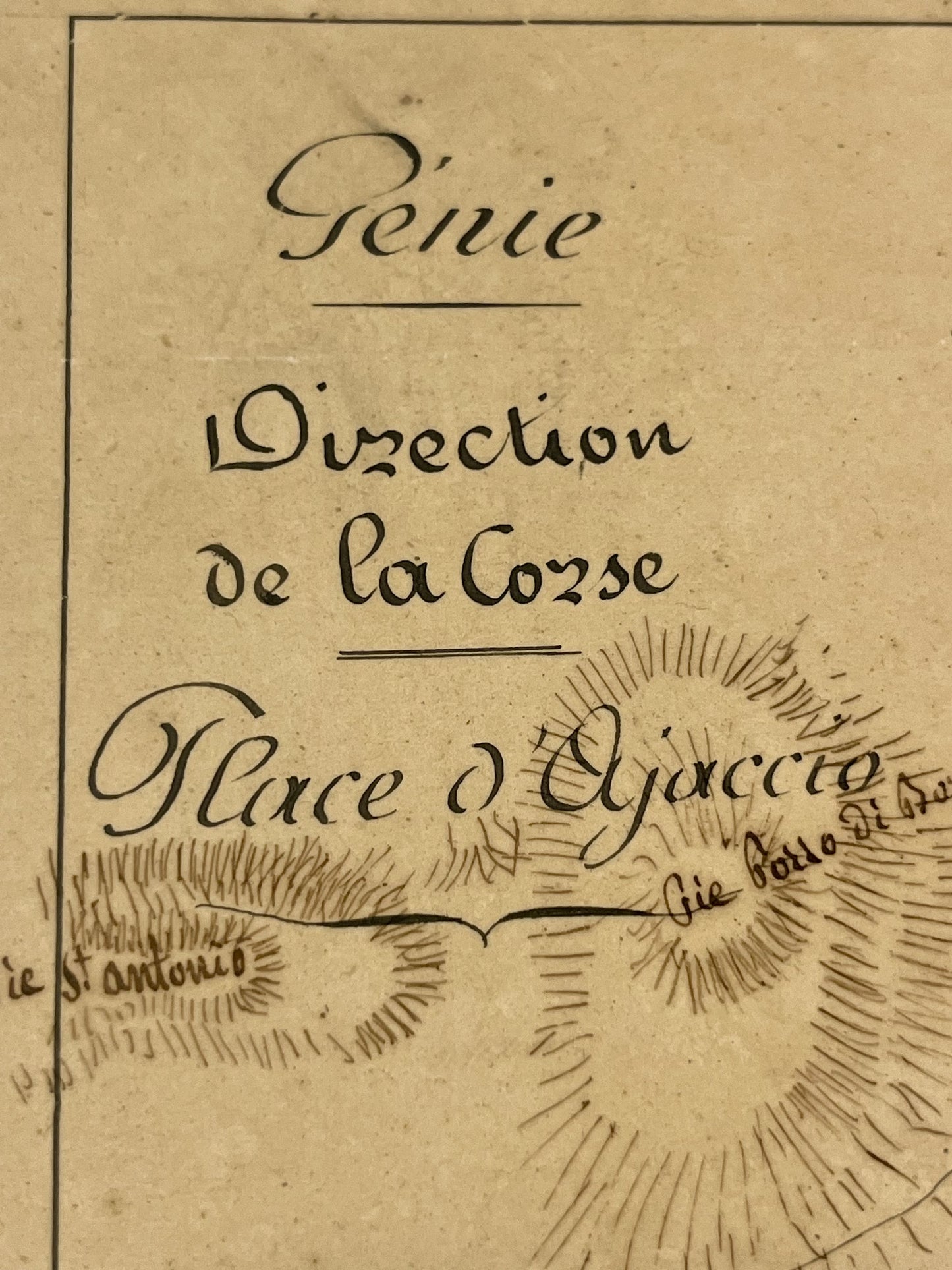 Achat carte ancienne Corse manuscrite