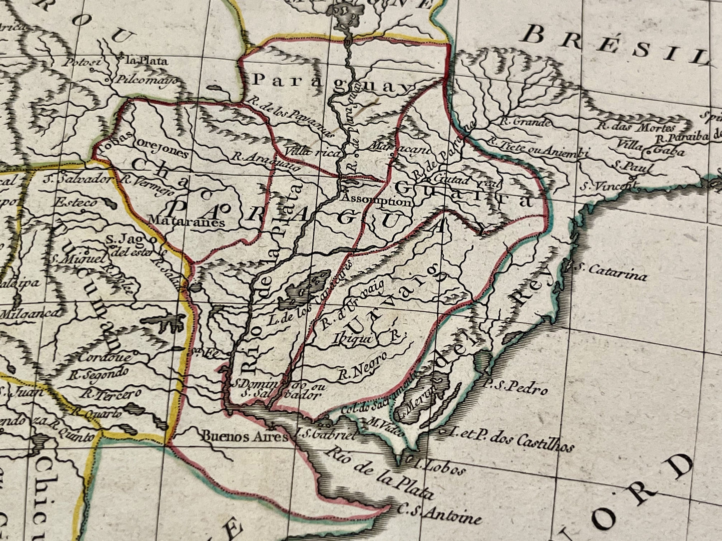 Achat carte ancienne Paraguay Uruguay