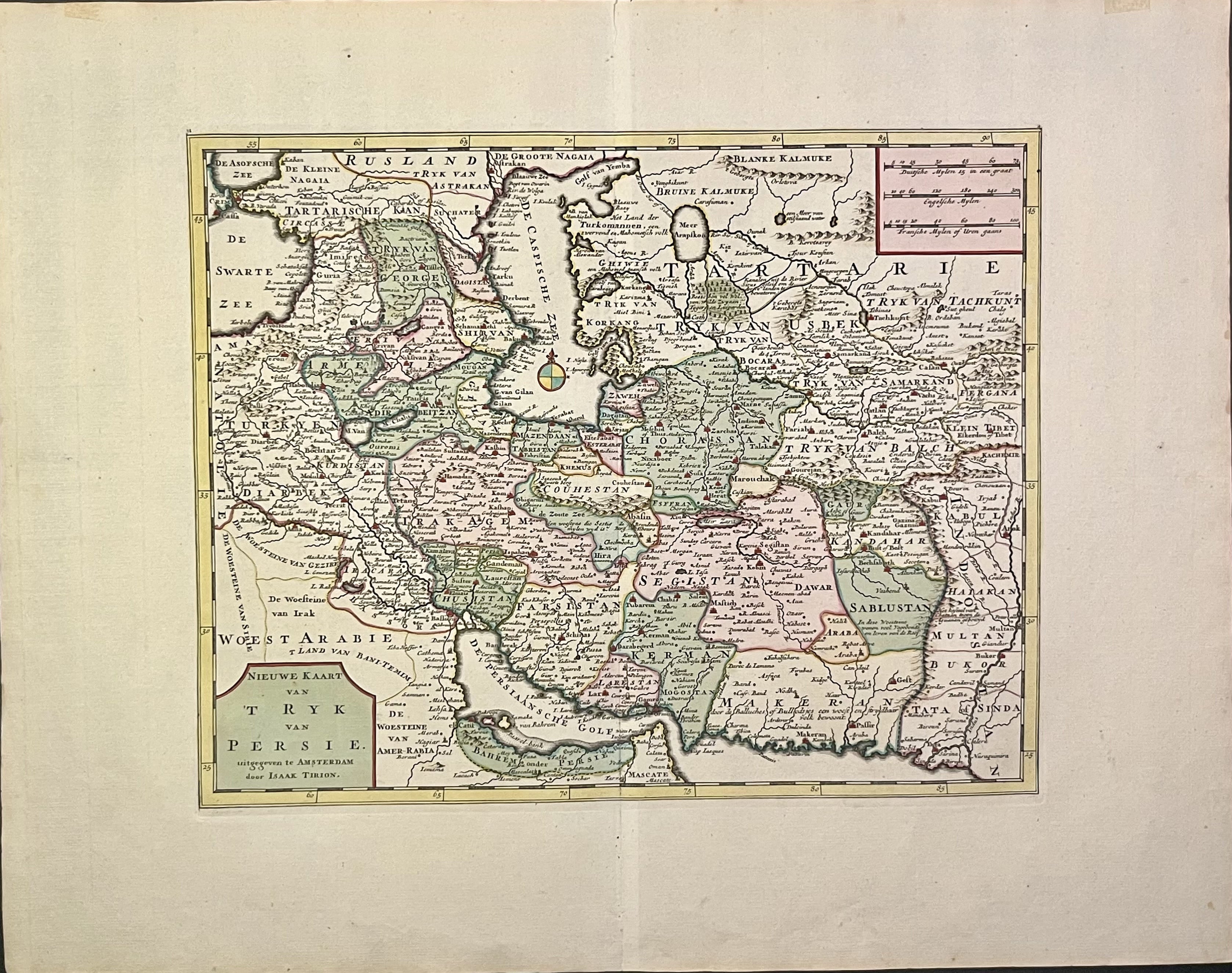 Carte ancienne du Royaume de Perse par I. Tirion ca. 1750 Votre — free download