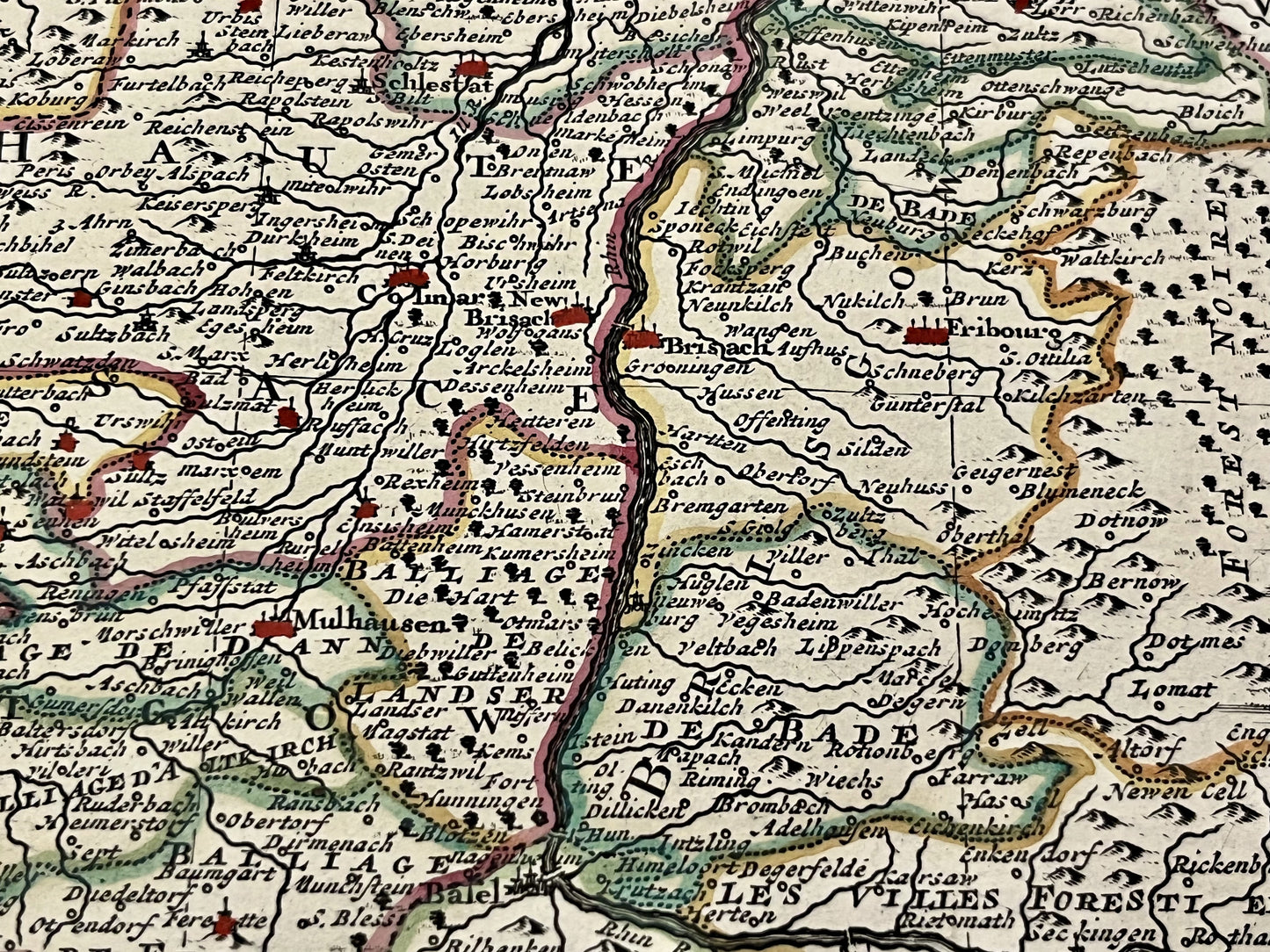 Achat carte ancienne vintage Rhin