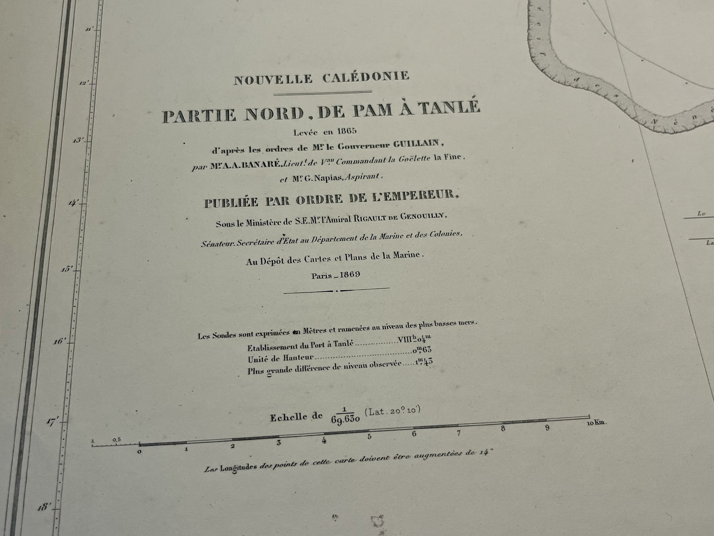 Achat carte marine vintage Pam Tanle Nouvelle-Caledonie