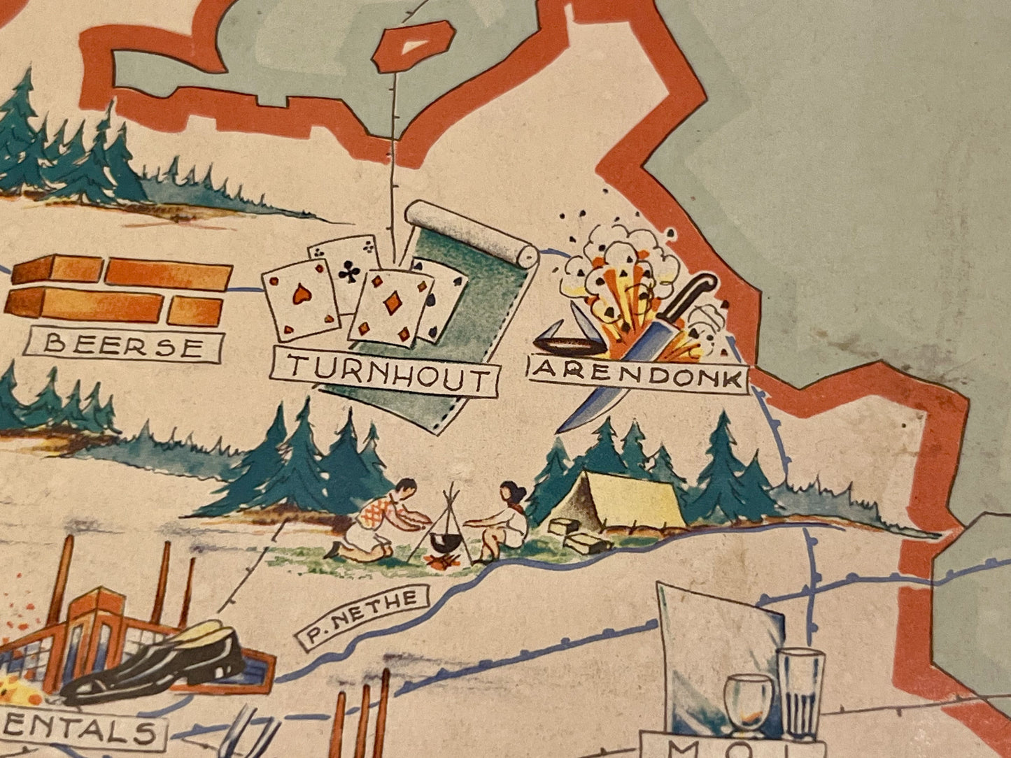 Achat carte picturale ancienne Anvers