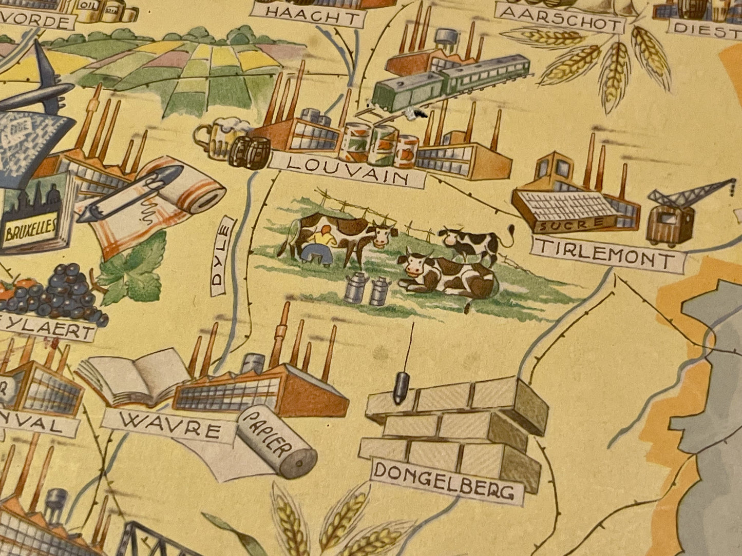 Achat carte picturale ancienne Brabant