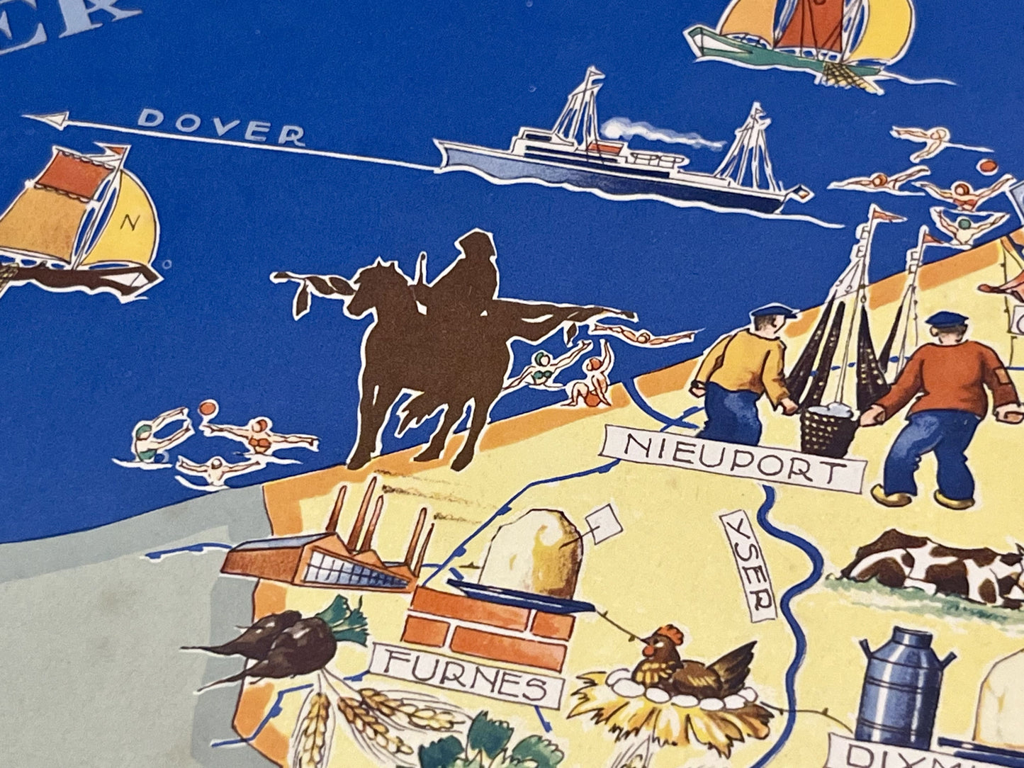 Achat carte picturale ancienne Flandre Occidentale