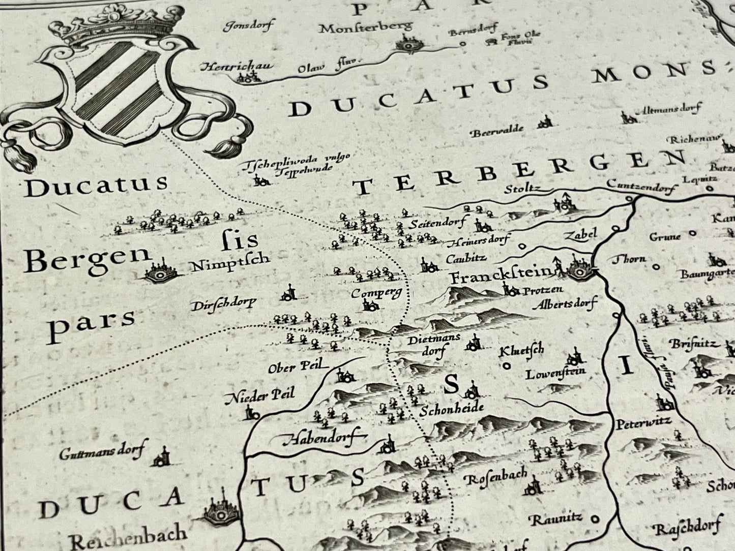 Antique map Klodzko Poland