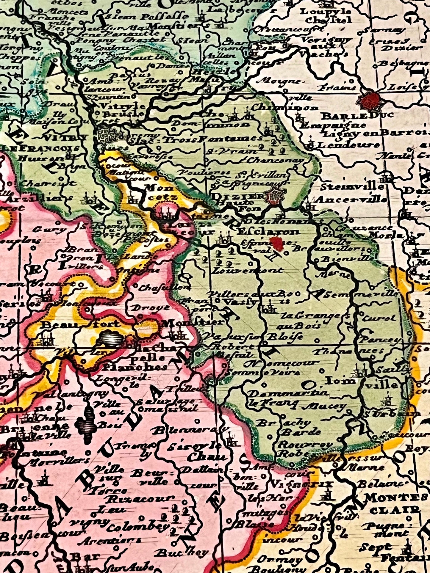 Antique map of Champagne region