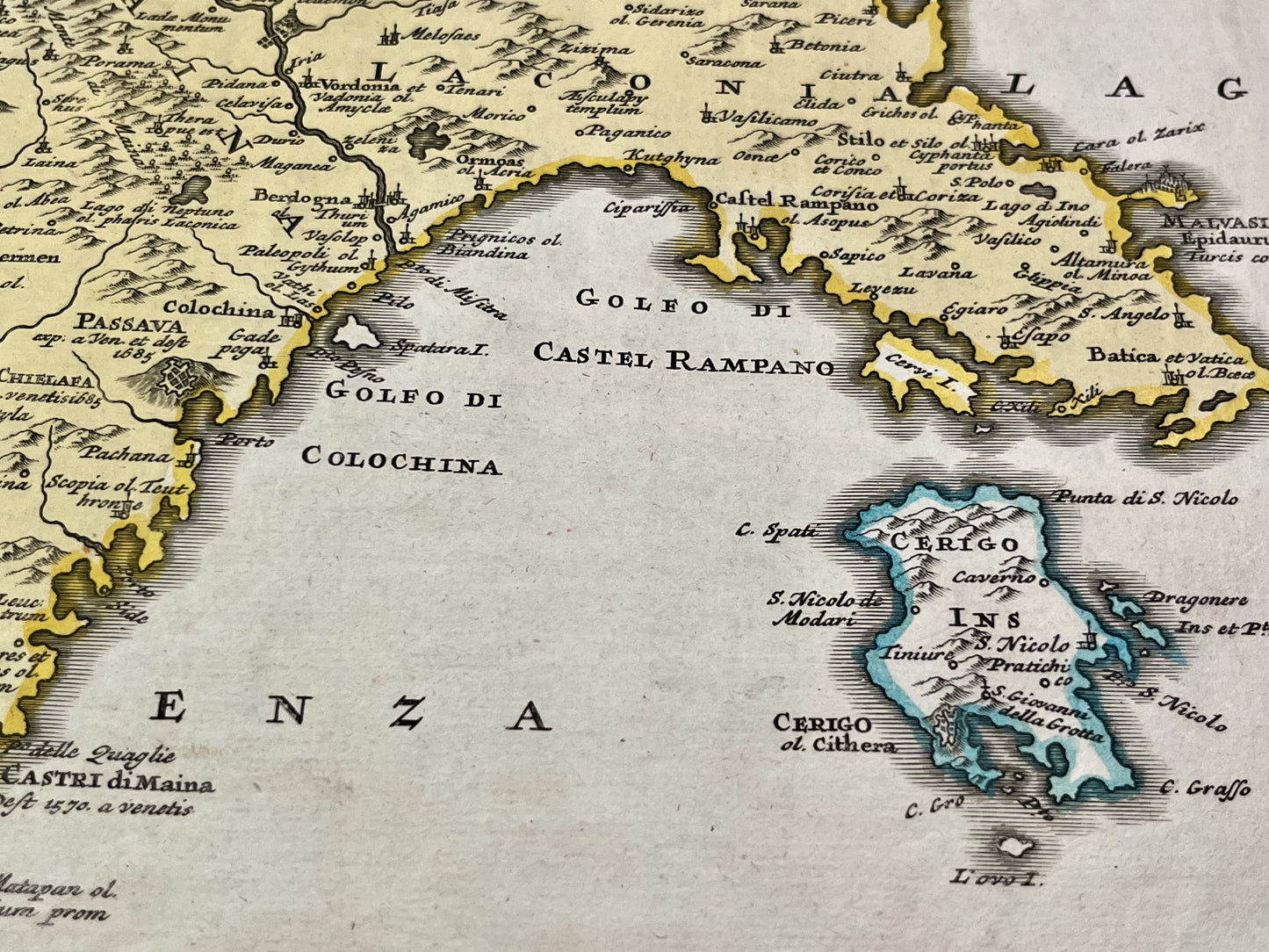 Antique map of Peloponese