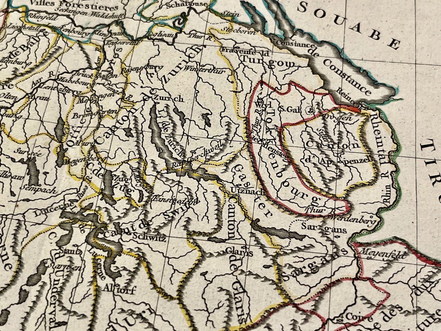 Antique map of Switzerland by Vaugondy