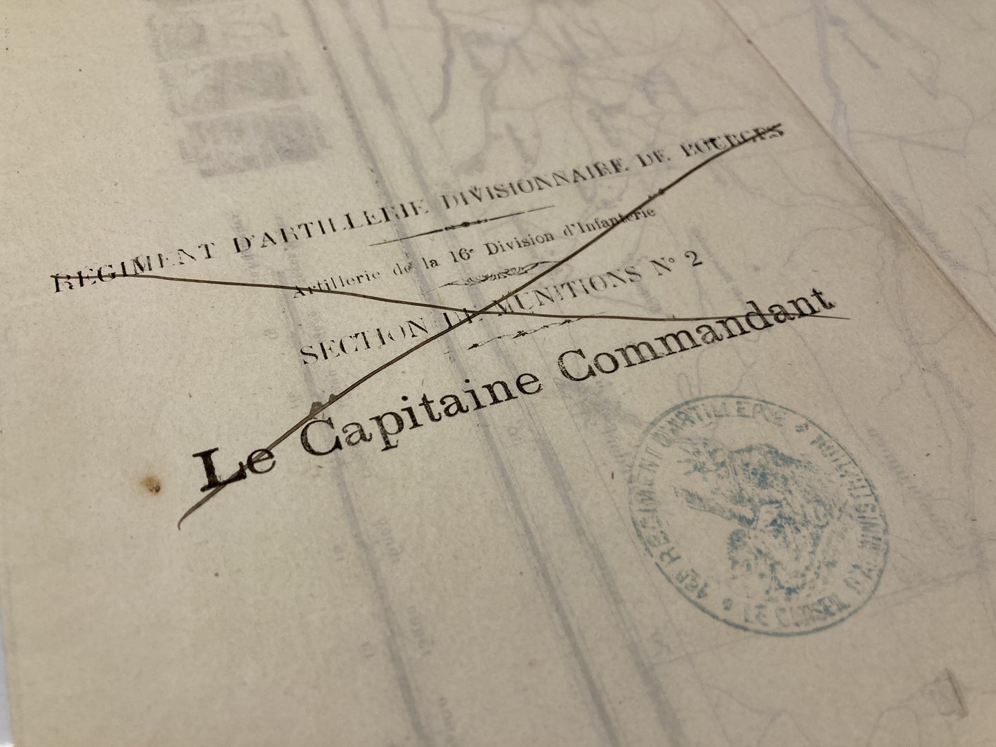 Verso de la carte d'Etat-Major de Ferrette