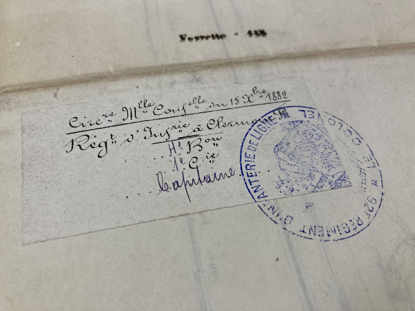 Verso de la carte d'Etat-Major de Ferrette