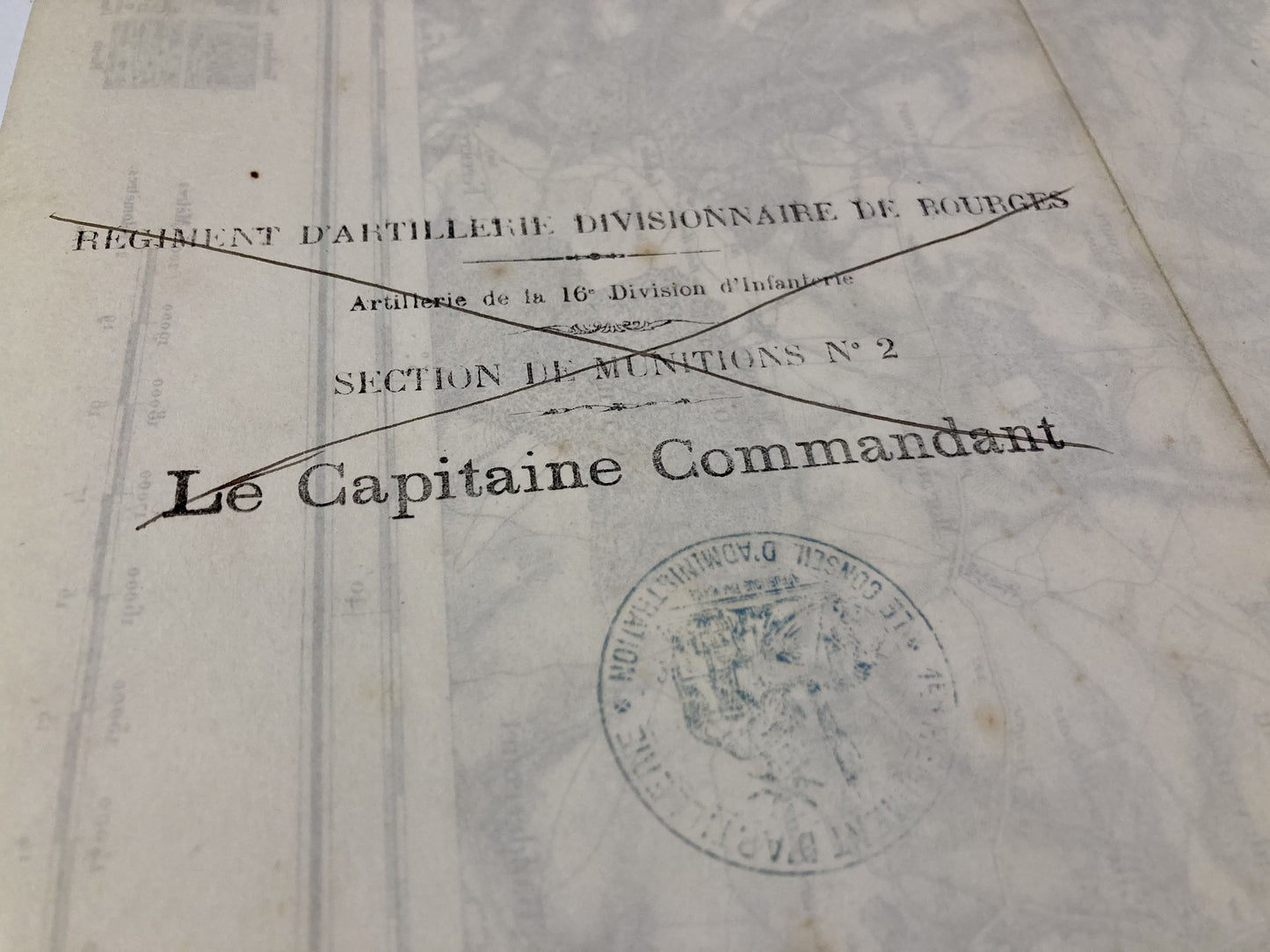 Verso de la carte d'Etat-Major de Wassy