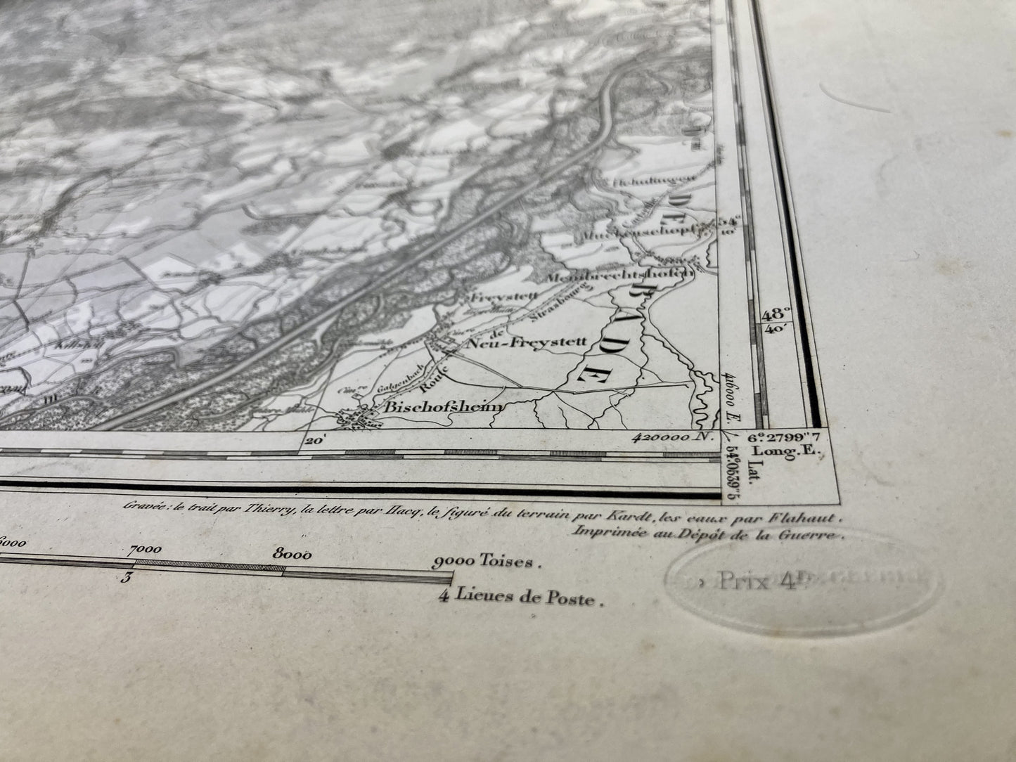 Tampon Dépôt de la Guerre sur la carte d'Etat-Major ancienne de Saverne