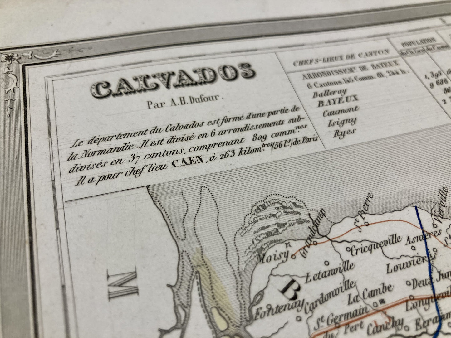 Carte départementale ancienne du Calvados par Duvotenay 4