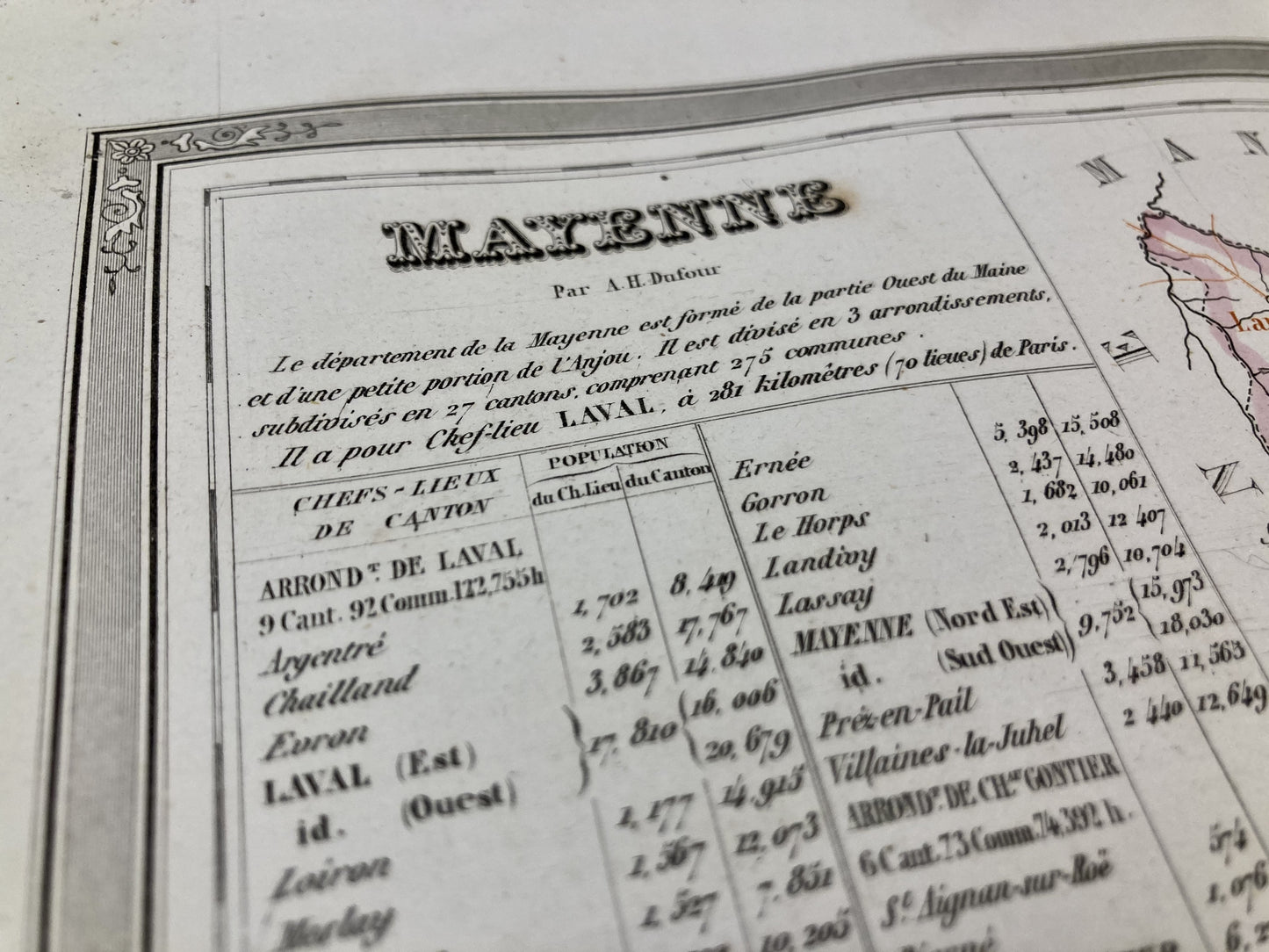 Carte départementale ancienne de la Mayenne par Duvotenay 4