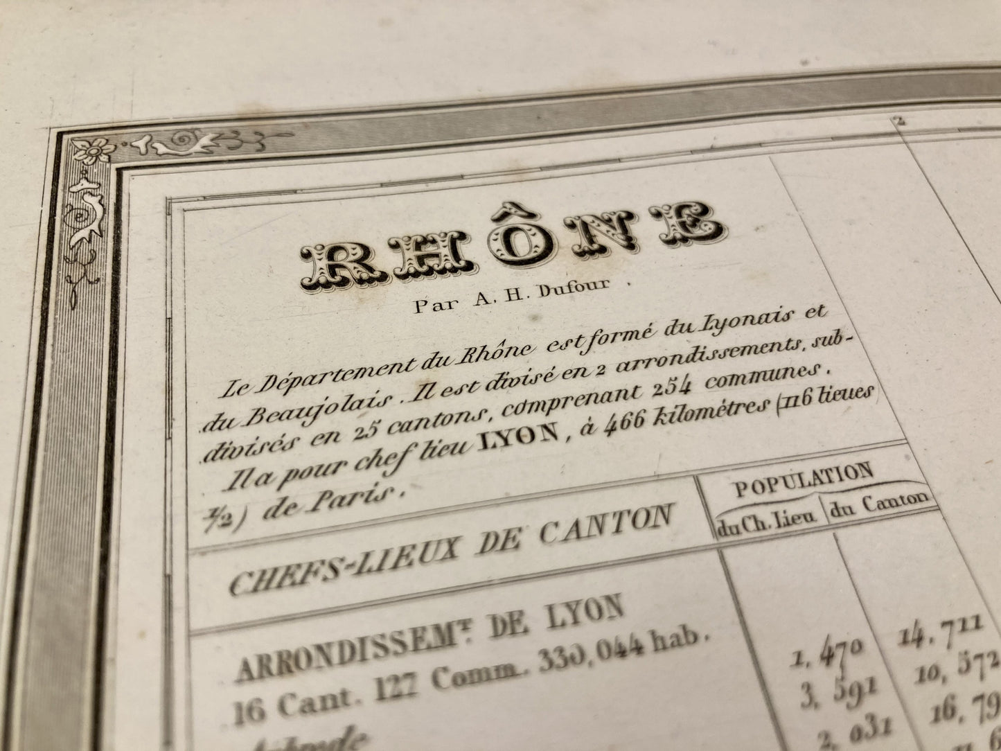 Carte départementale ancienne du Rhône par Dufour 4