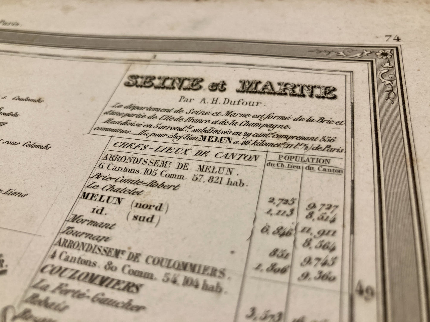 Carte départementale ancienne de la Seine-et-Marne par Dufour 3