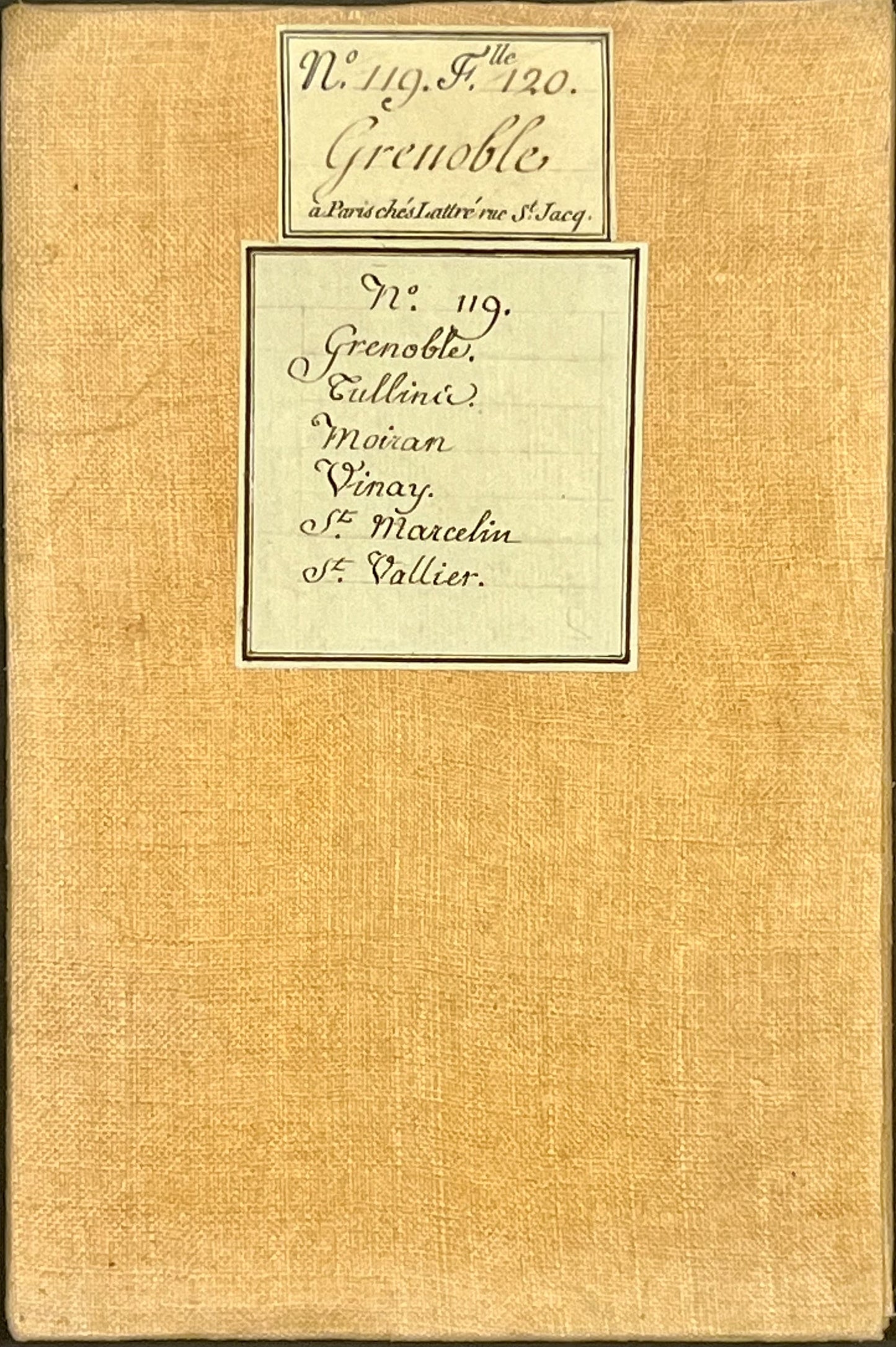 Carte Cassini entoilee ancienne Grenoble Isere