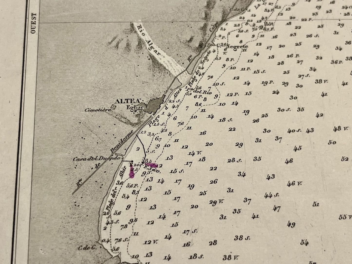 Carte ancienne Altea Espagne