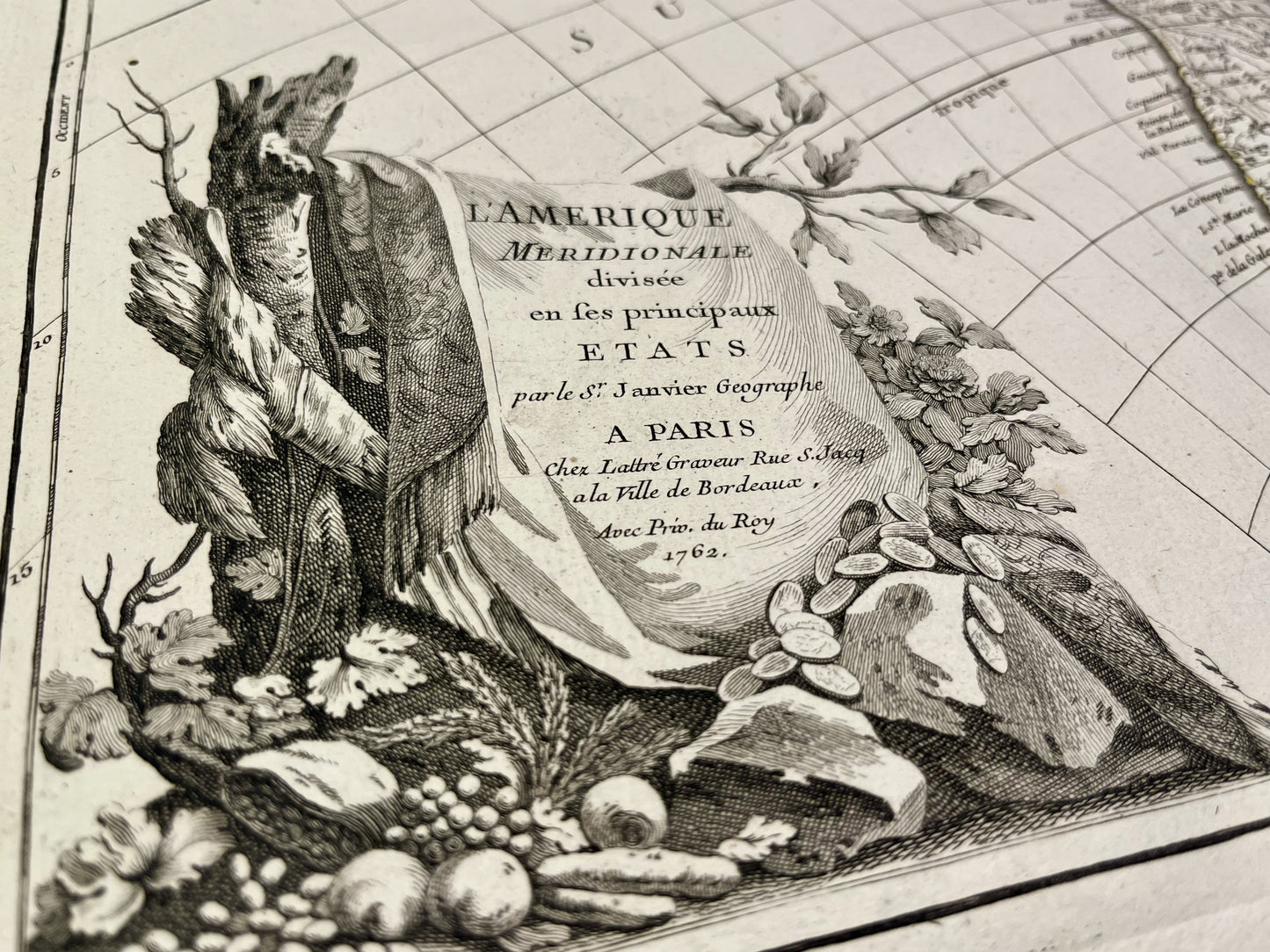 Carte ancienne Amerique du Sud Patagonie