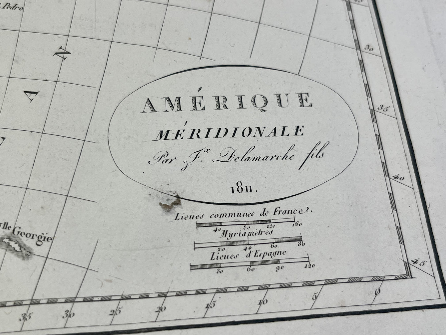 Carte ancienne Amerique du Sud par Delamarche