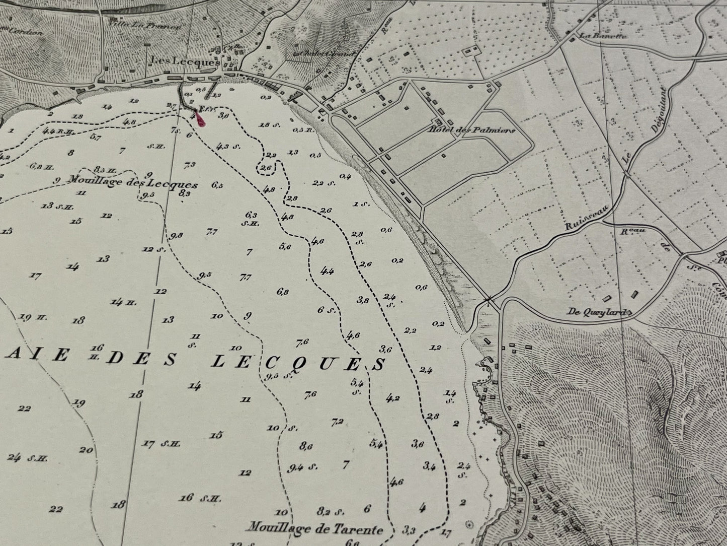 Carte ancienne Baie des Lecques