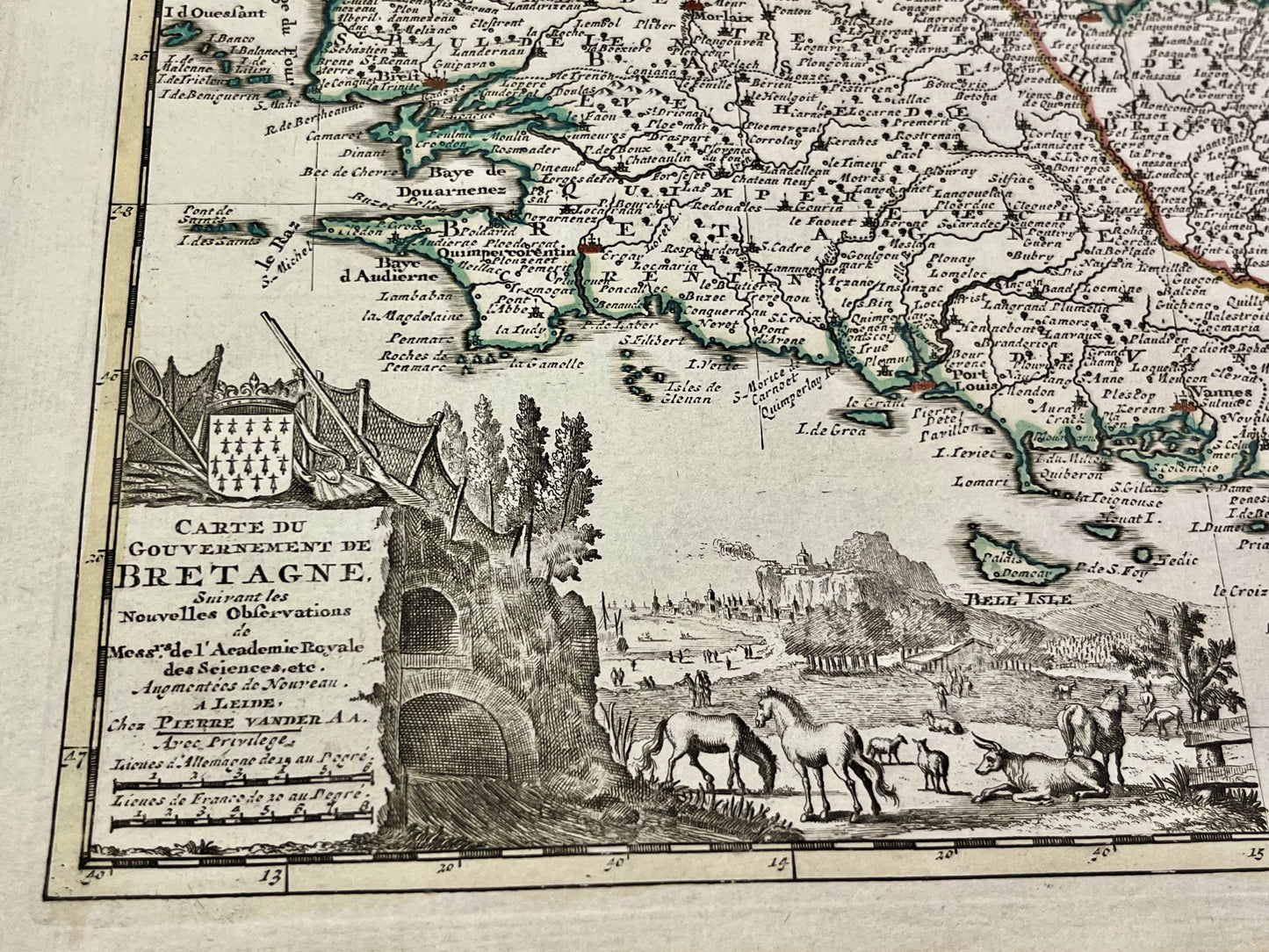 Carte ancienne Bretagne par van der Aa