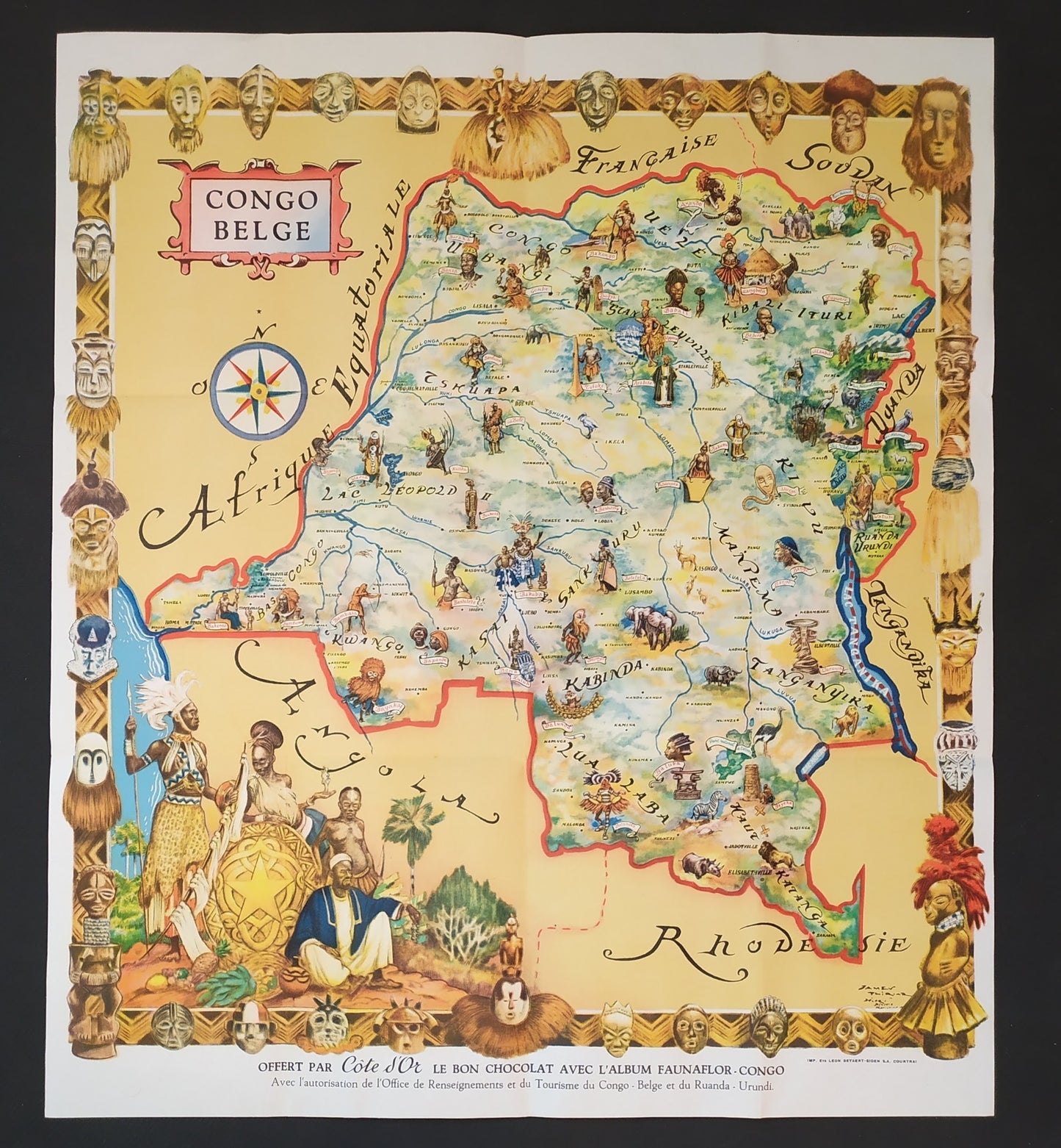 Carte ancienne Congo Belge