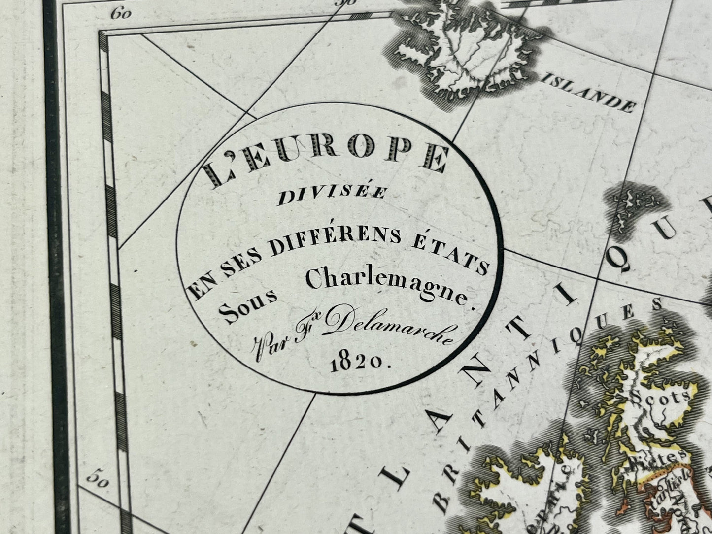 Carte ancienne Europe sous Charlemagne