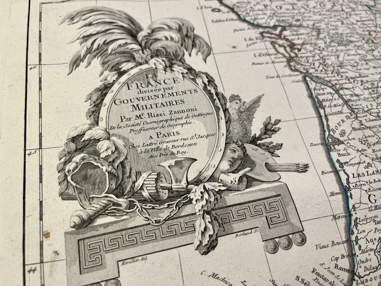 Carte ancienne France et ses gouvernements militaires