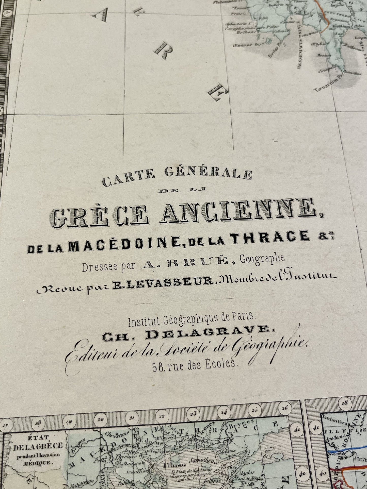 Carte ancienne Grece Antique par Brue