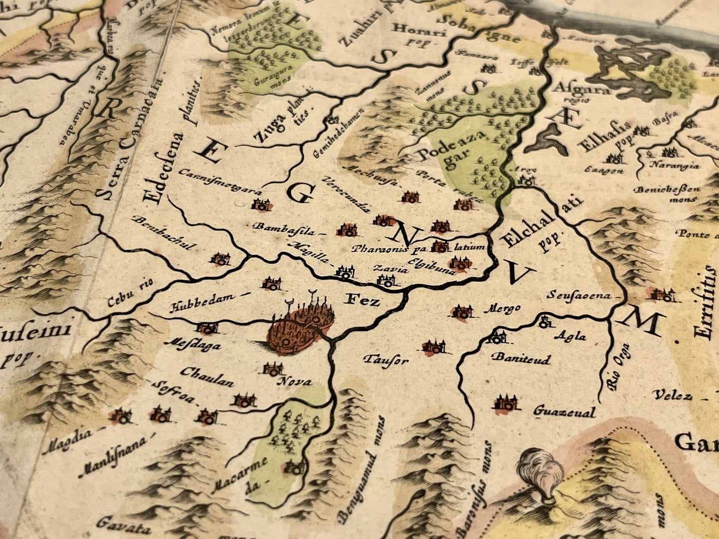 Carte ancienne Maroc Fes