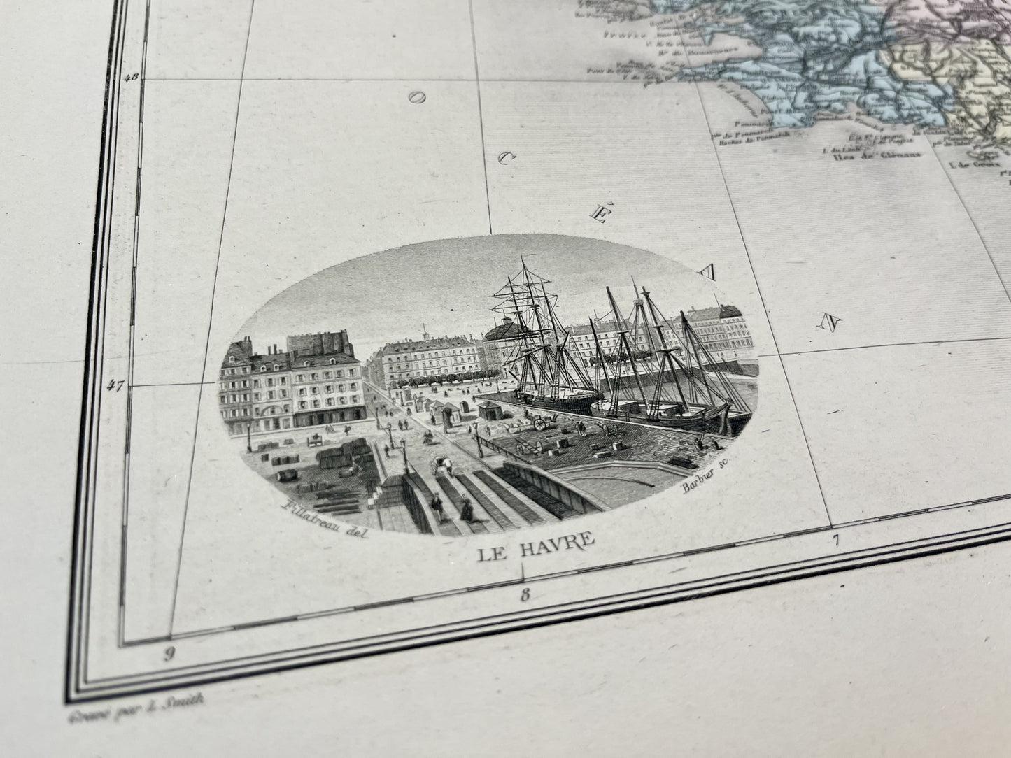 Carte ancienne Nord-Ouest France Bretagne Normandie