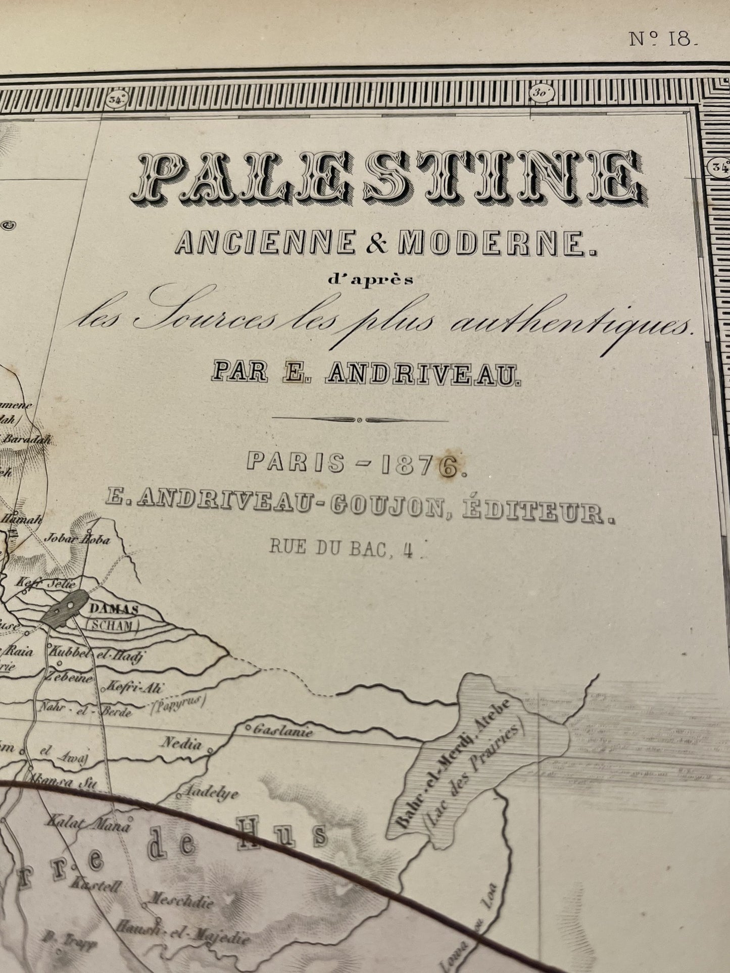 Carte ancienne Palestine Ancienne et Moderne