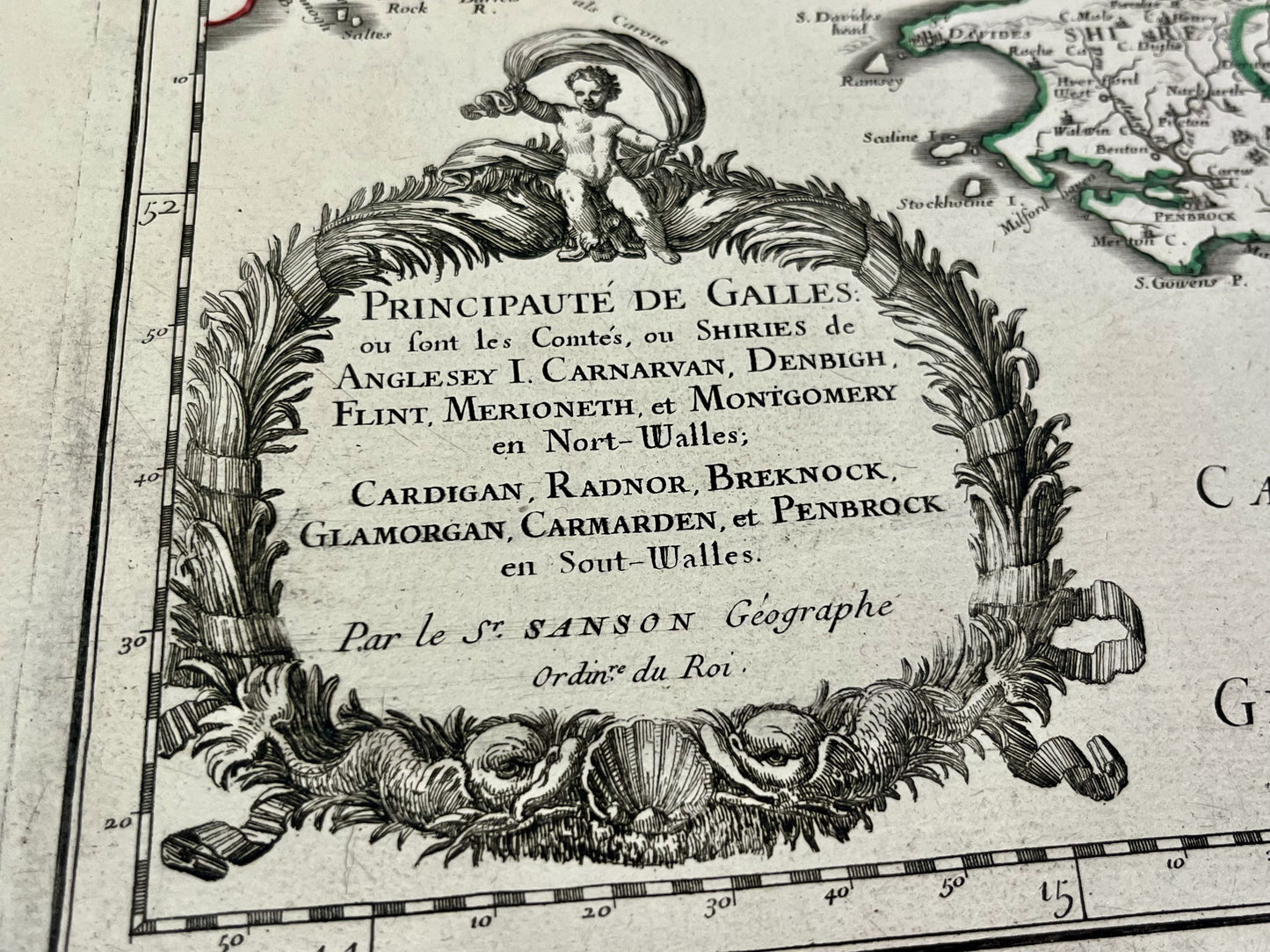 Carte ancienne Pays de Galles par Nicolas Sanson