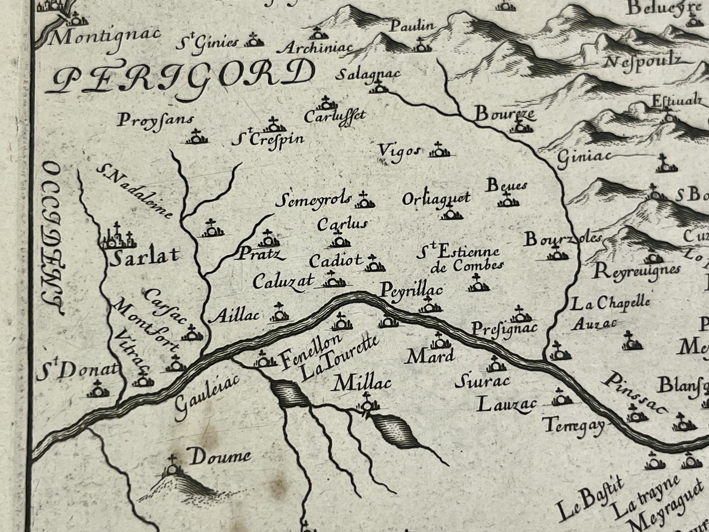 Carte ancienne Perigord Sarlat