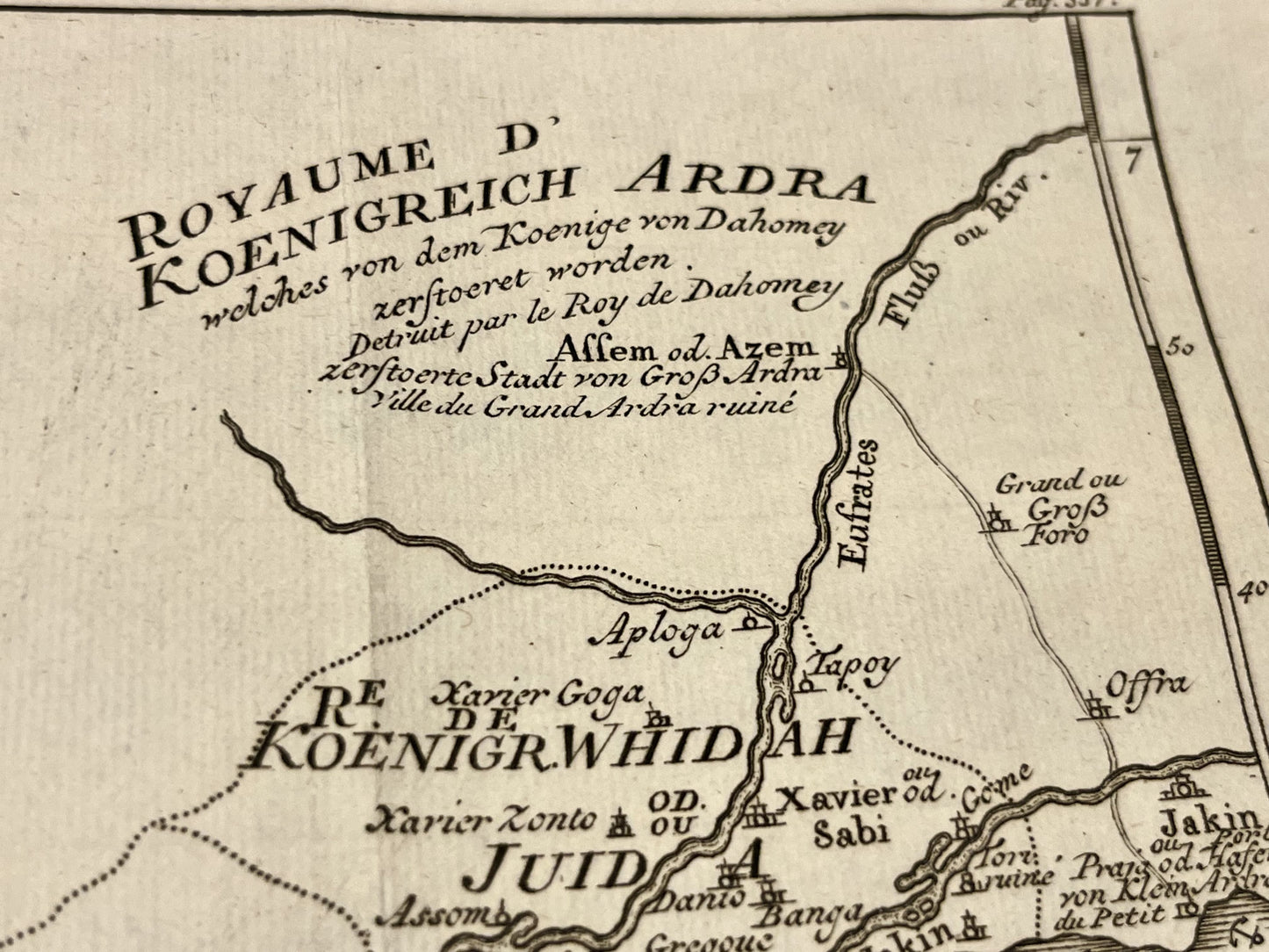 Carte ancienne Royame Ardra Benin