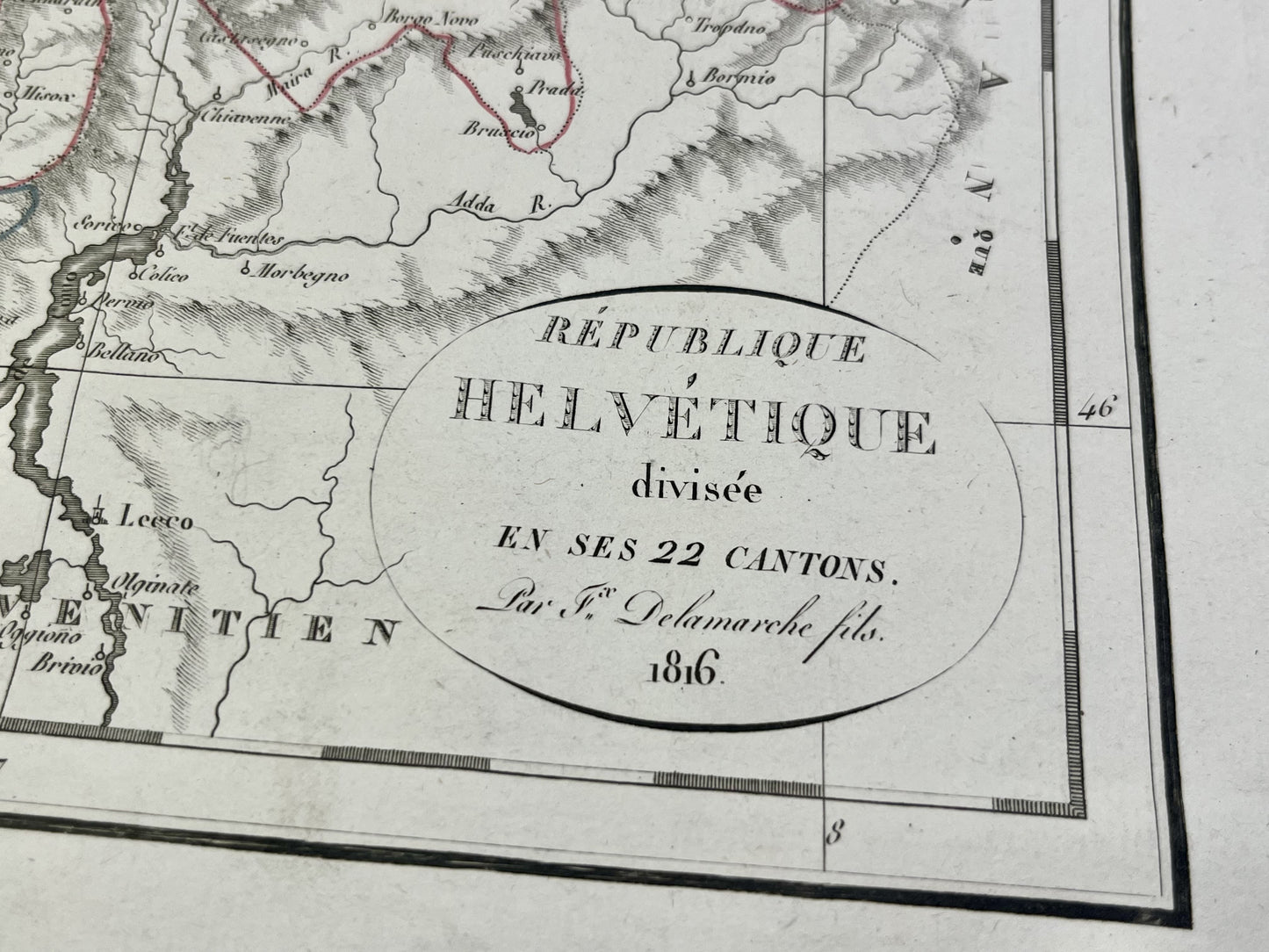 Carte ancienne Suisse par Delamarche