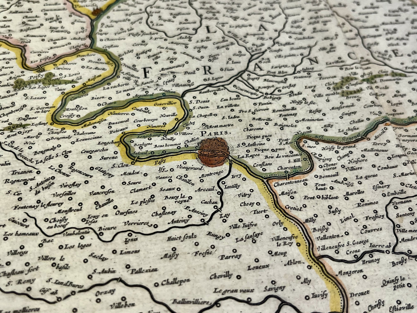 Carte ancienne authentique Paris Ile-de-France