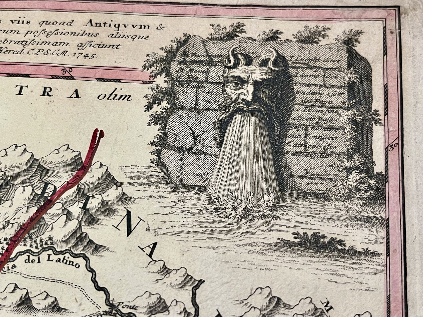 Carte ancienne authentique du Latium