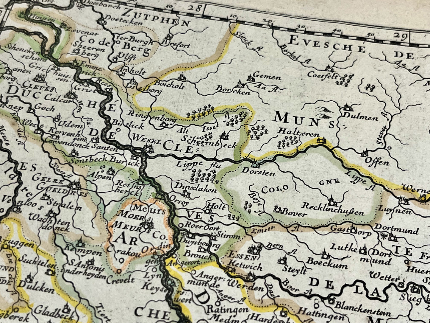 Carte ancienne authentique duche de Cleves