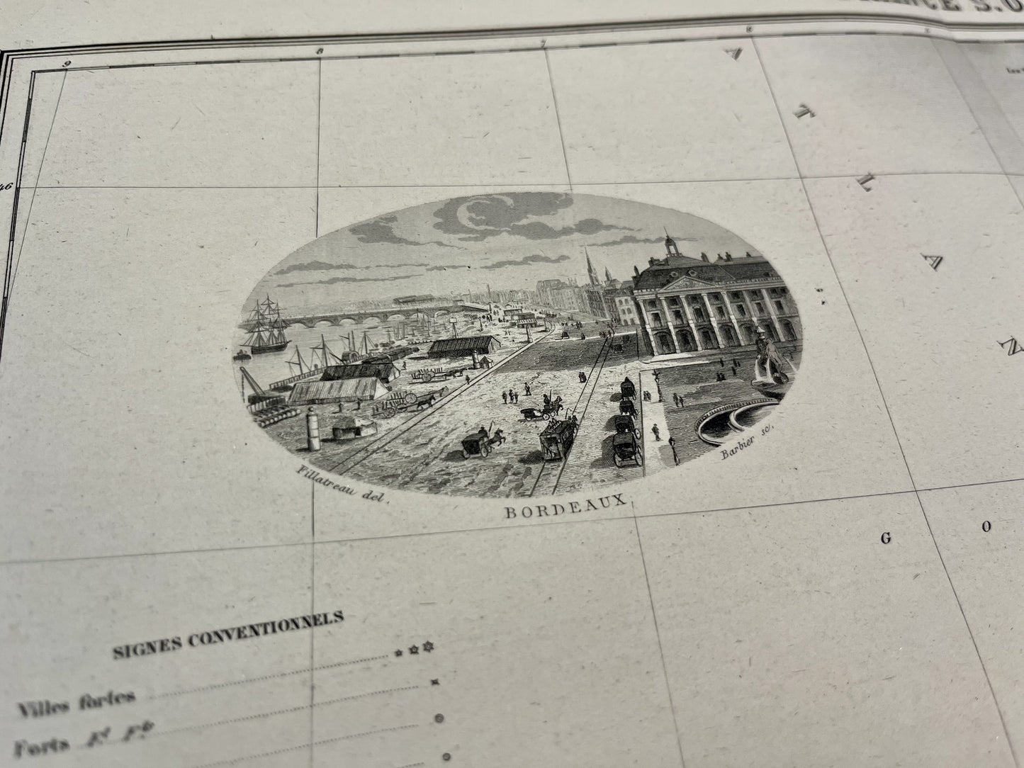 Carte ancienne decorative Sud-Ouest France