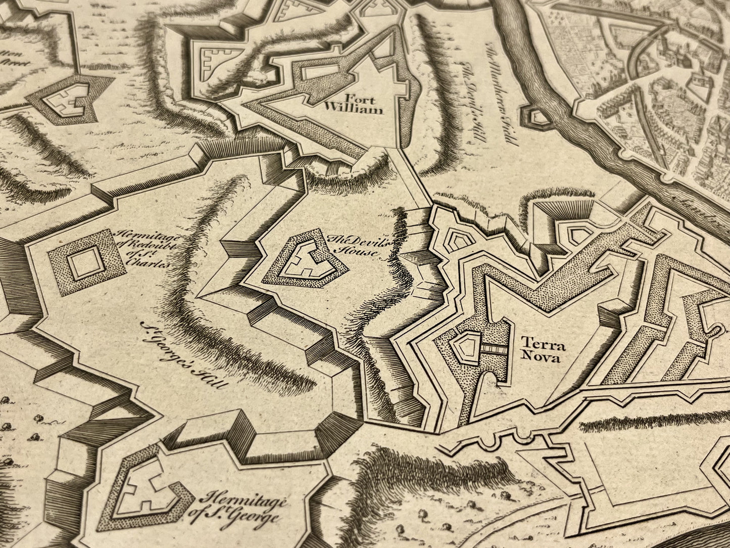 Carte ancienne fortifications Namur