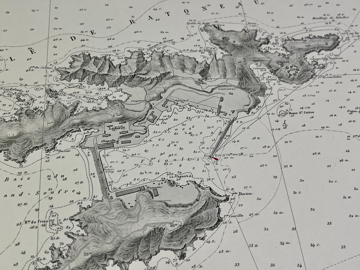 Carte ancienne ile de Ratoneau