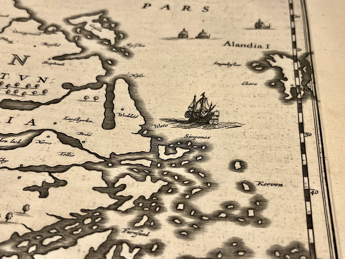 Carte ancienne mer baltique Suede