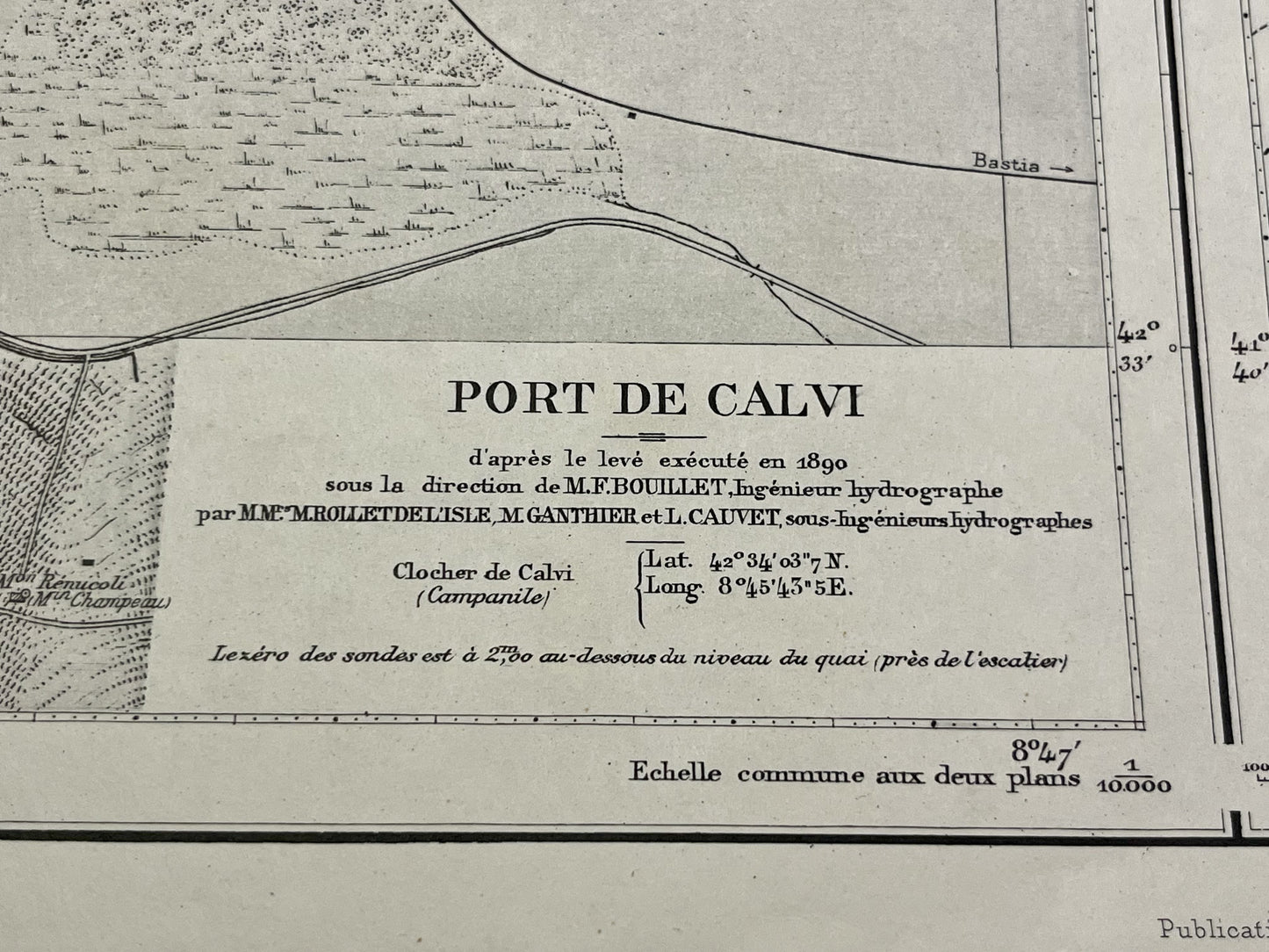 Carte ancienne port de Calvi
