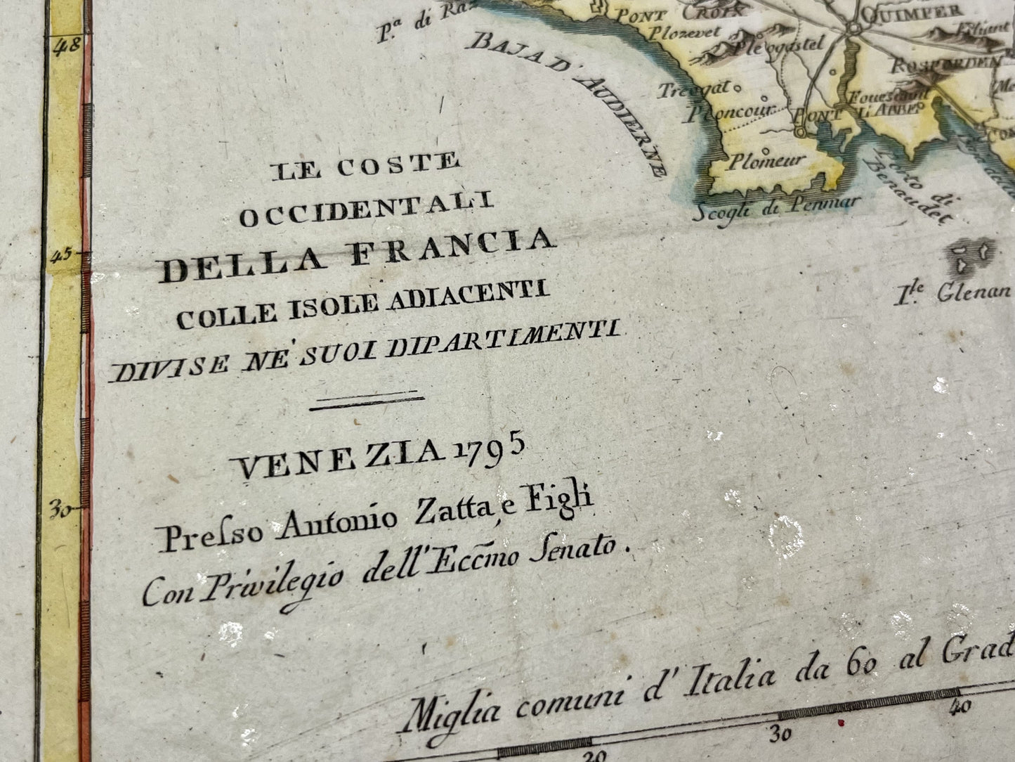 Carte ancienne vintage Bretagne