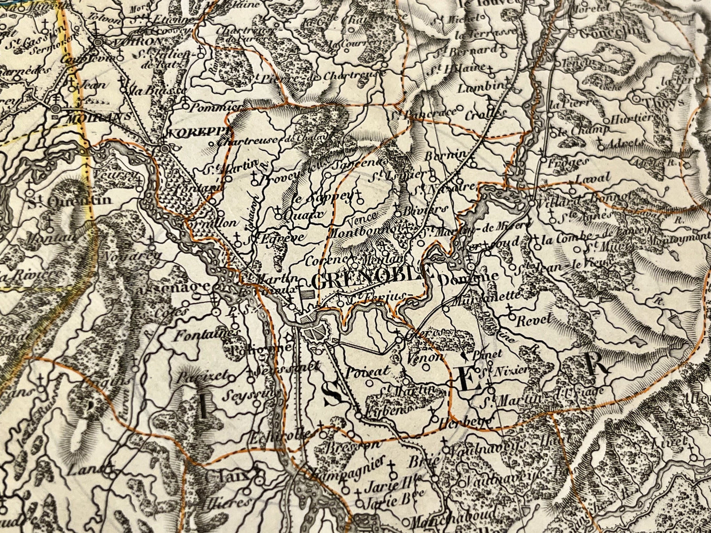 Carte ancienne vintage Grenoble Alpes