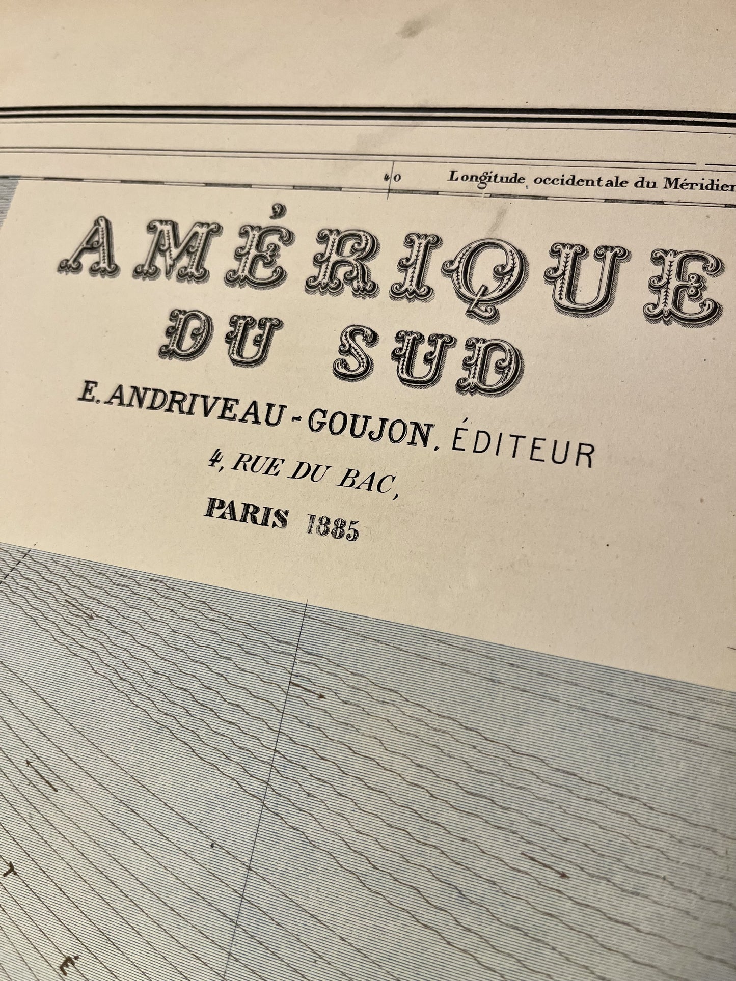 Carte decoration ancienne Amerique du Sud